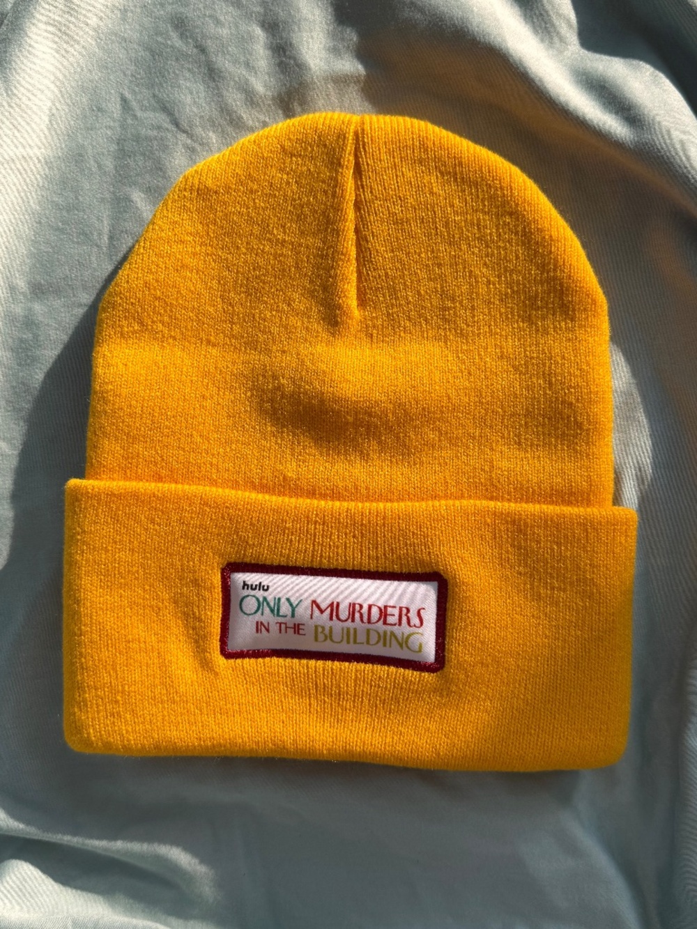 Only Murders in the Building Beanie – Bright Yellow Cuffed Knit Hat (Hulu Merch)